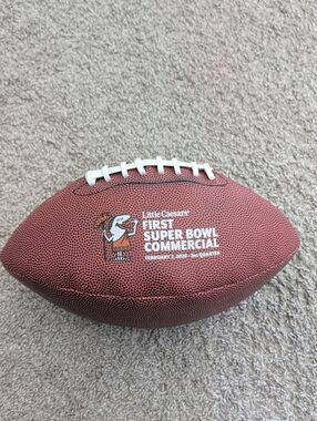 First Super Bowl Commercial Commemorative Football Little Caesars